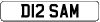 D12 SAM Prefix style numberplate example