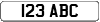 123 ABC - an example of a Dateless style plate