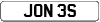 JON 3S - an example of a Suffix style number plate
