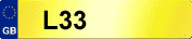 CAR NUMBER PLATE L33 