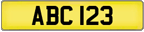 Dateless plate example 'ABC 123'