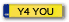 number plate Y4 YOU