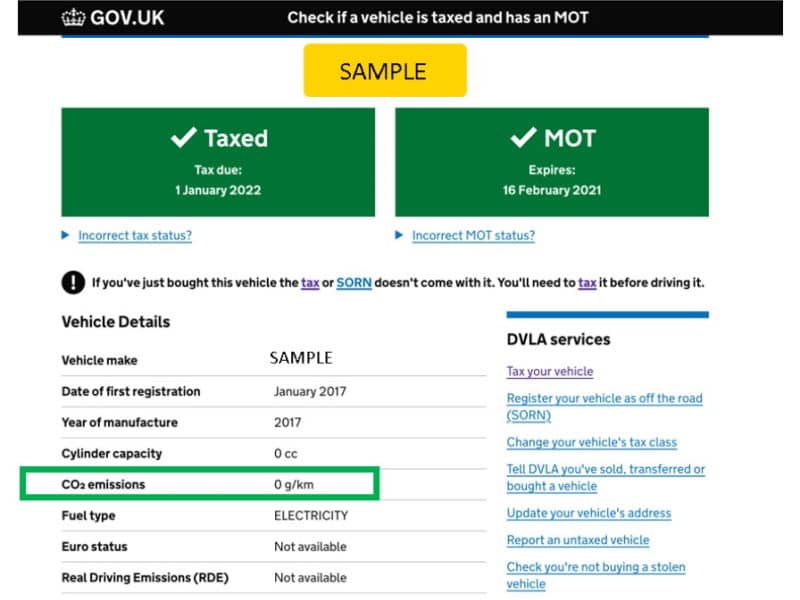 How to check with the DVLA if your vehicle is zero emissions