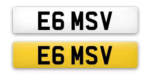 Msv Numbers E6MSV private number plate from Plates4less