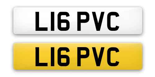 Pvc Number Plate L16PVC private number plate from Plates4less