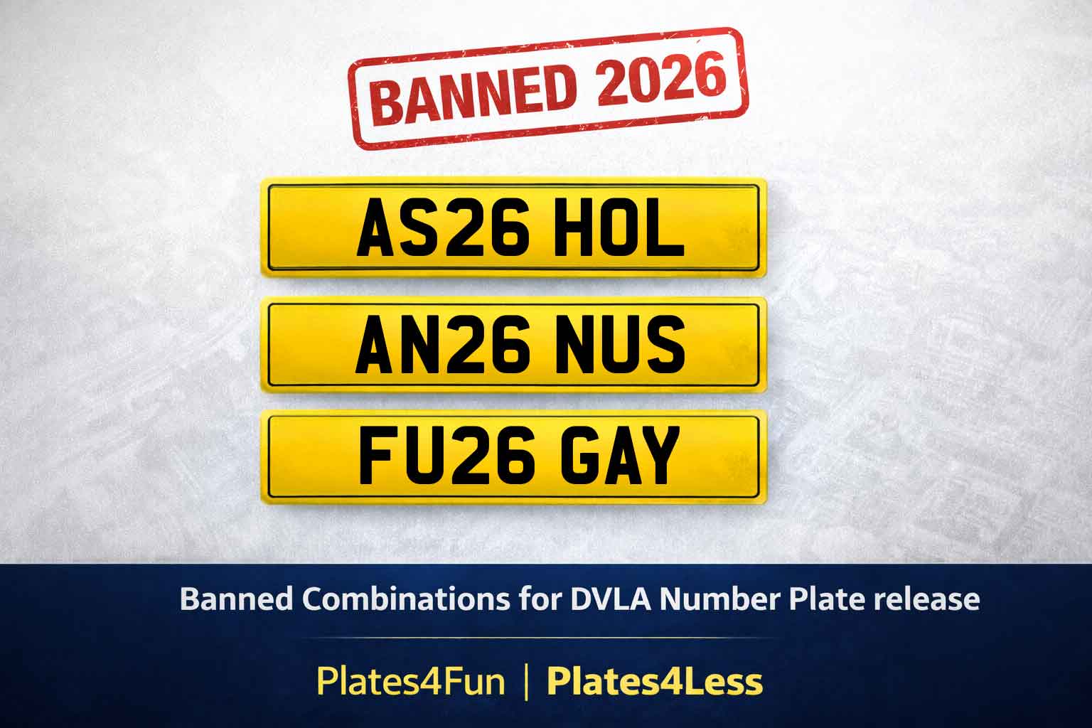 Example 2026 DVLA banned private plate registrations