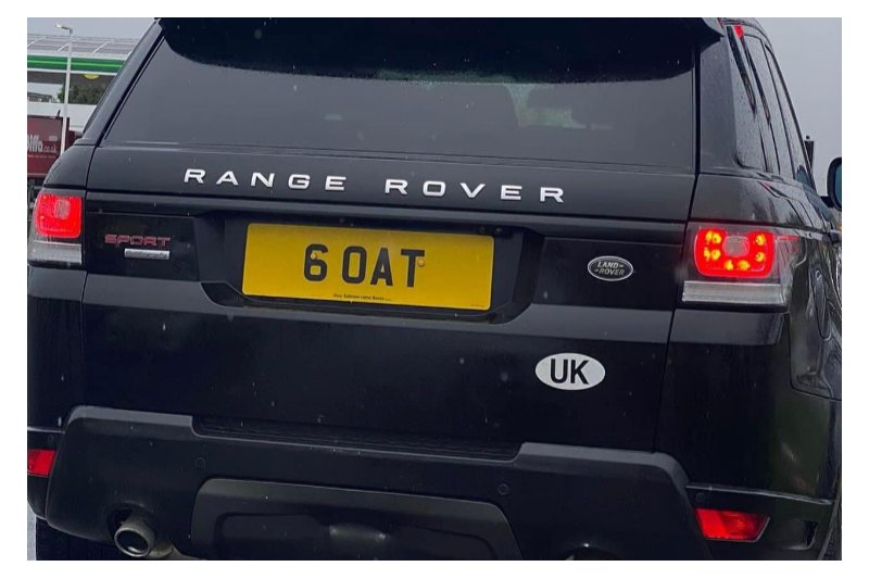 Fun private number plate