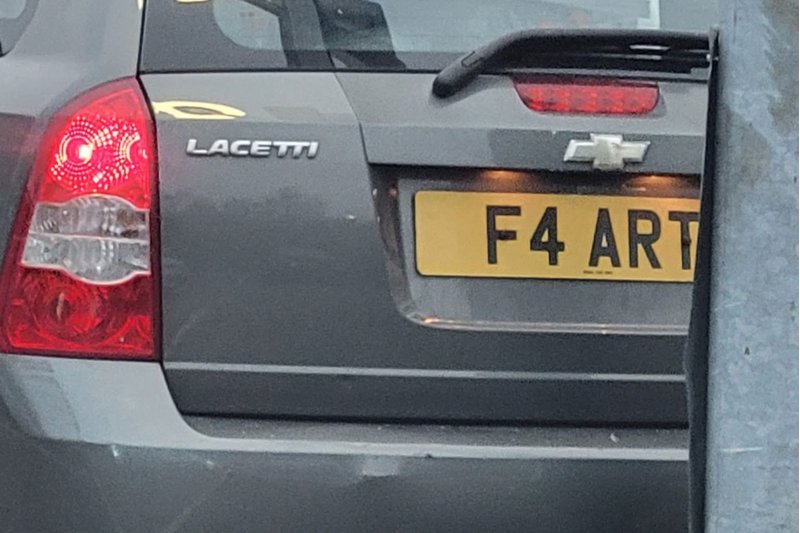 Funny private number plate