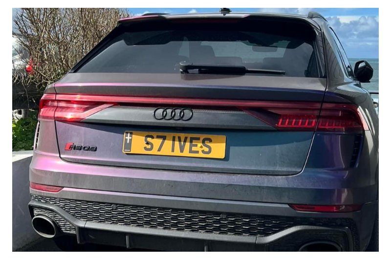 Place private number plate