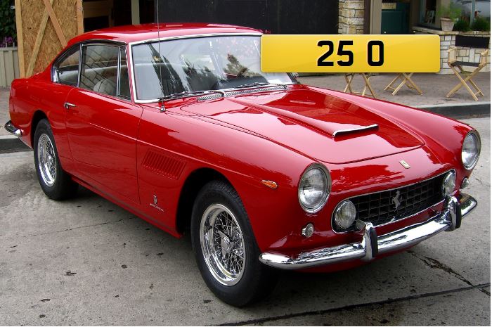 25O car with 25 O plate