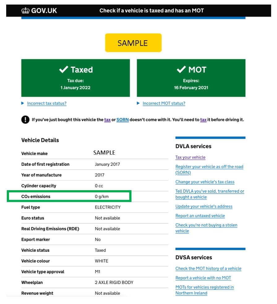 How to check with the DVLA if your vehicle is zero emissions